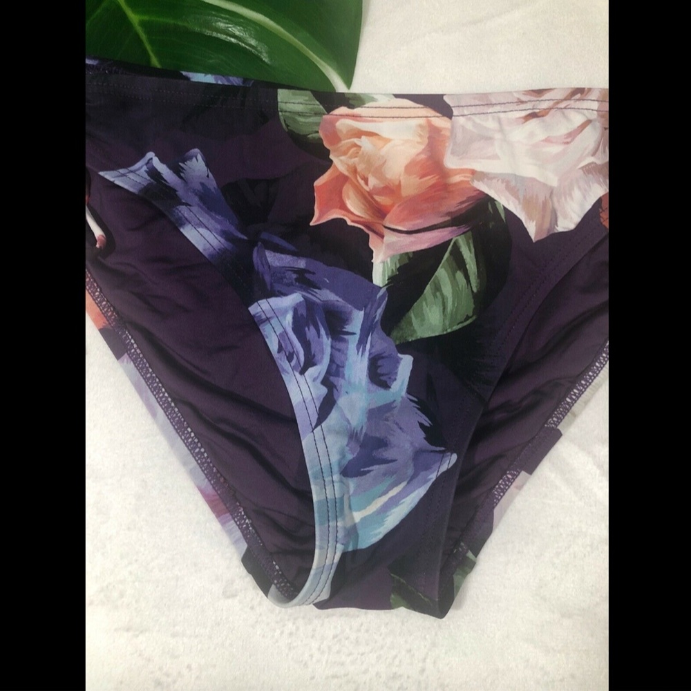 NEW La Blanca Roses Side Tie Floral Hipster Bikini Bottom SZ 8 - Picture 4 of 8